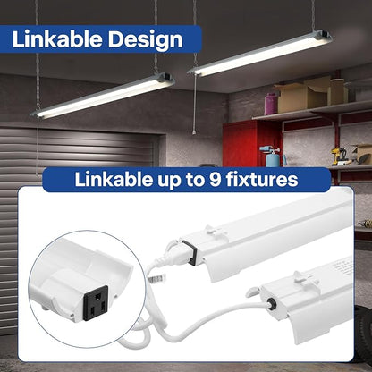 4-Pack 4ft Linkable Led Shop Light, Plug in Garage Lighting - Image 4