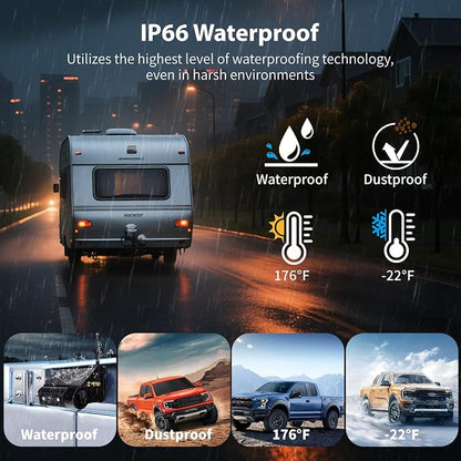 Solar Wireless Backup Camera Magnetic, 7 Inch Portable Installation RV Backup - Image 6