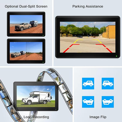 Fookoo 2 Magnetic Solar Wireless Backup Camera 7" IPS Touchscreen Monitor 1 Min - Image 4