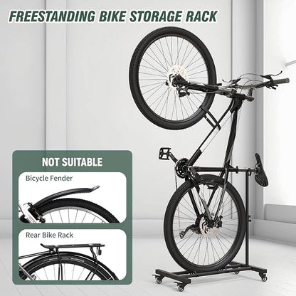 Vertical Bike Stand, Upright Bike Parking Rack Floor, Adjustable Bicycle Storage - Image 7