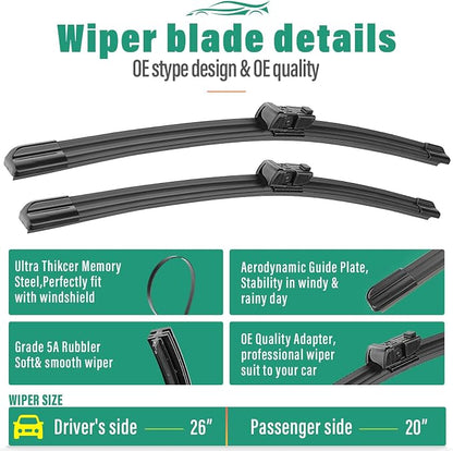 26" 20" 14" Windshield Wiper Blades Replacement - Image 3