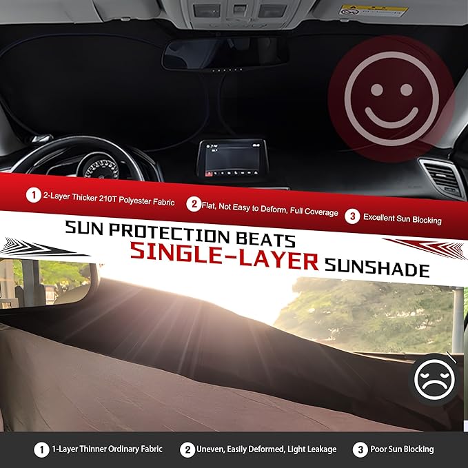 Windshield Sun Shade for 2017-2024 Che-vrolet/Chevy Bolt EV, Foldable Sun - Image 5
