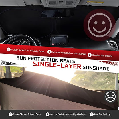 Windshield Sun Shade for 2024-2025 Kia EV9 Foldable Sun Sunshade for Car Front - Image 5