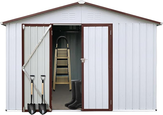 12 x 10 FT Metal Garden Shed, Outdoor Storage Shed by Hipicute