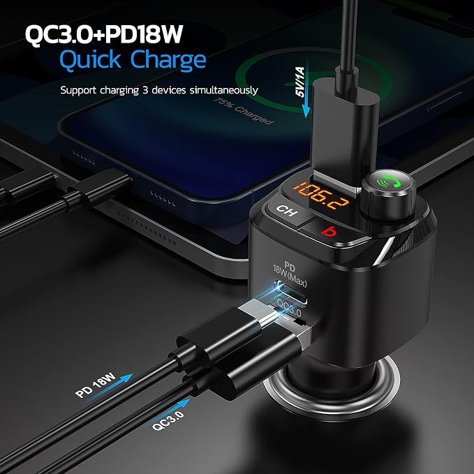 Nulaxy Bluetooth 5.0 FM Transmitter - Image 2