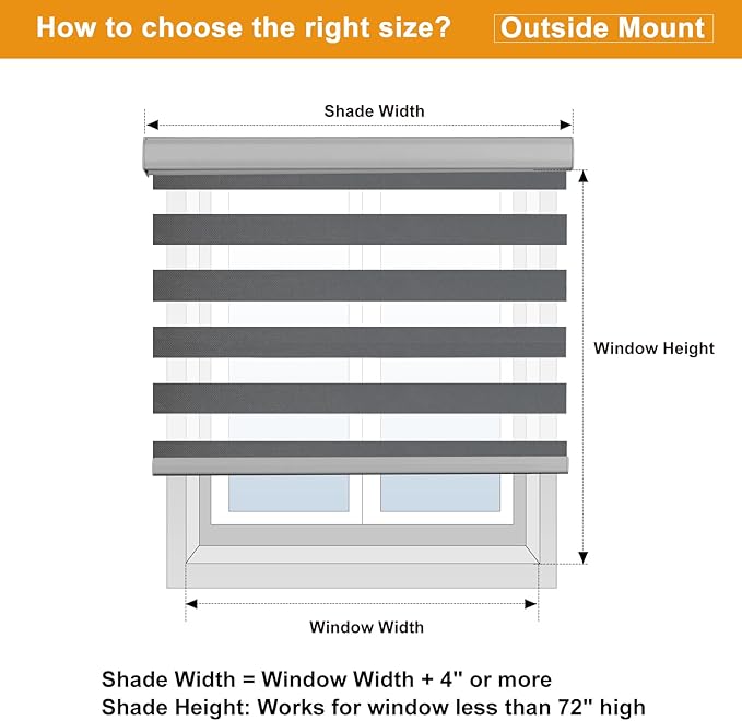 Persilux Cordless Zebra Blinds for Indoor Windows, Free-Stop Cordless, Light - Image 8