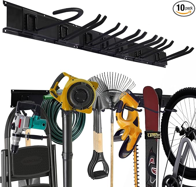 Garage Organization, 48 Inch Garden Tool Organizer Max Load 525 lb, Garage Tool by QualsValor