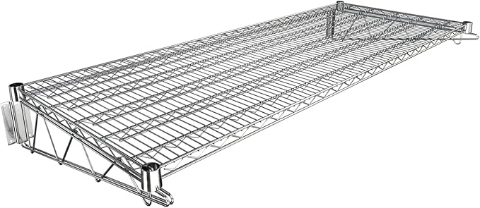 24" x 60" Chrome Wire Wall Mount Shelf by Krollen+Industrial