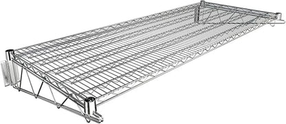 24" x 60" Chrome Wire Wall Mount Shelf by Krollen+Industrial