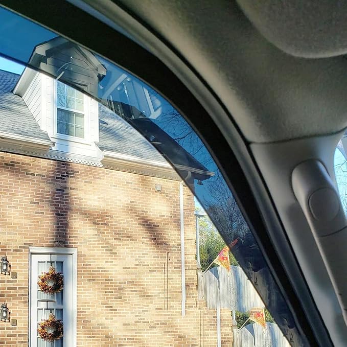 4pcs Side Window Deflector Visor Rain Guard, Outside Mount Tape-on Shatterproof - Image 3