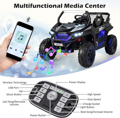 Costzon 2-Seater Ride on Car for Kids, 12V Kids' Electric Vehicles w/Remote - Image 3