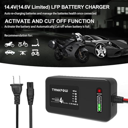 4-Amp LiFePO4 Battery Charger, 14.6 Volt Lithium Battery Charger, Smart Charger - Image 2