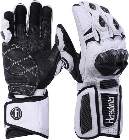 Harssidanzar Leather Motorcycle Gloves - Image 4