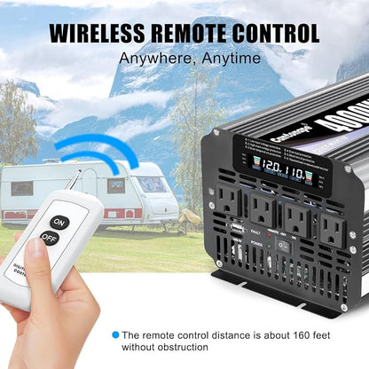 4000 Watt Power Inverter, Car Inverter 12V DC to 110V/120V AC Converter - Image 6