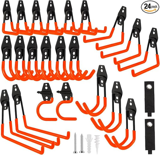Garage Hook Heavy Duty Wall Storage Hangers, 24 Pack Garage Storage Hooks Steel by Unknown