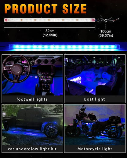 Qasim LED Strip Lights Car Boat Truck Interior Exterior Lighting, Waterproof - Image 2