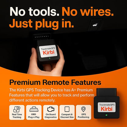 Kirbi OBD Tracker, GPS Tracker for Vehicles Real-Time Tracking, Worldwide - Image 6