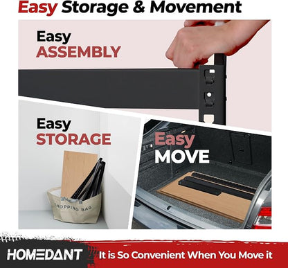 HOMEDANT 5-Tier Laminated Boltless Heavy Duty Metal Shelving Unit Adjustable - Image 7