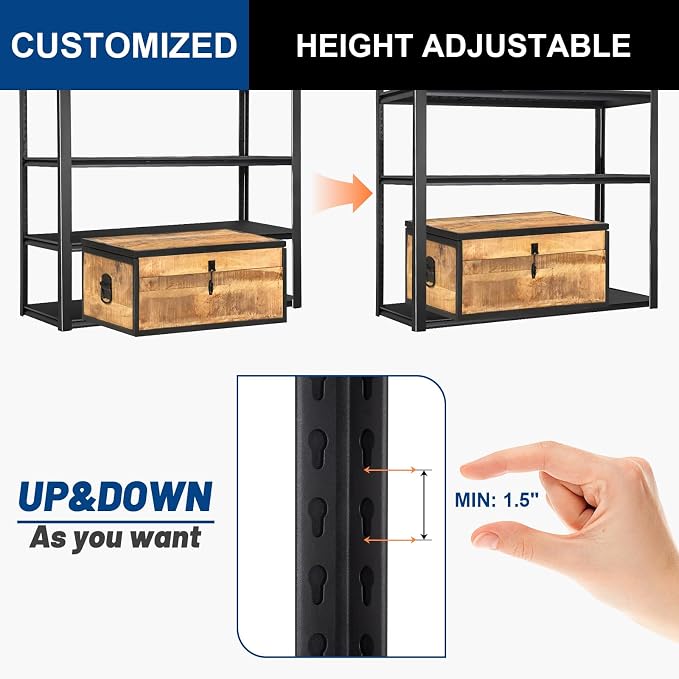 BILT HARD 3500 LBS 48" W x 24" D x 72" H Metal Garage Shelving Unit, 5-Tier - Image 6