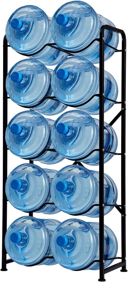 5 Gallon Water Jug Holder, 5-Tier Reinforced Carbon Steel Bottle Storage Rack - Image 2