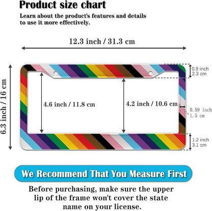 License Plate Frames Rainbow Front License Plate Bracket Rainbow Pride Flag - Image 2