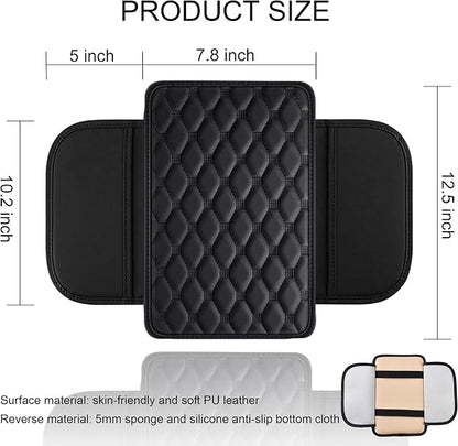 Car Center Console Cover, Leather Car Armrest Cover Cushion - Image 2