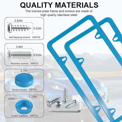 LivTee 4 Holes Stainless Steel License Plate Frames, Automotive Exterior - Image 4