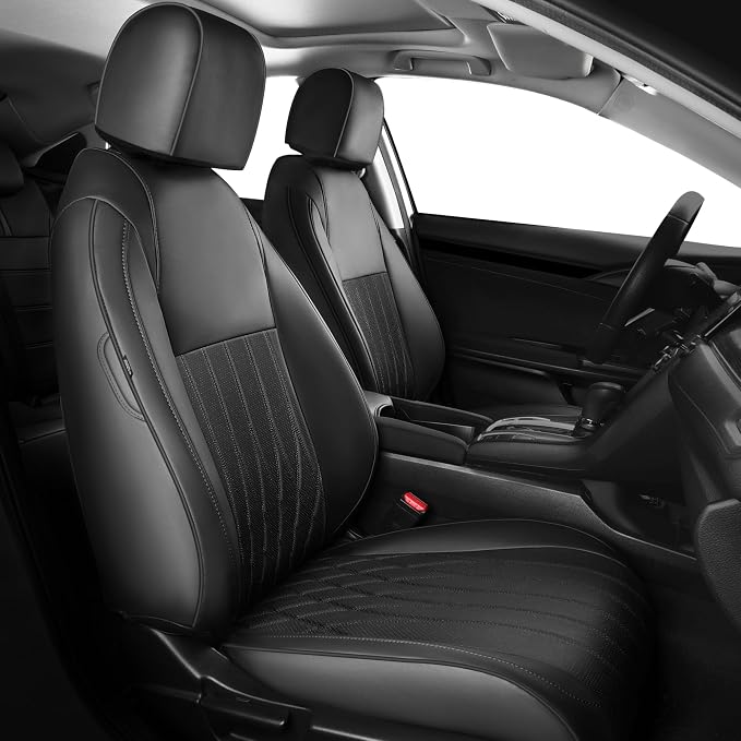 Seat Covers for Honda Civic Sedan 4DR Sedan LX 2022 2023 2024 2025.Faux Leather by FEINEPRO