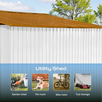 10 x 12 FT Outdoor Storage Shed, Metal Garden Tool Shed - Image 4