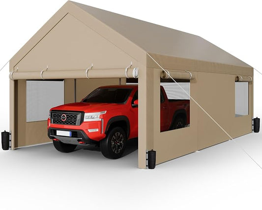 Shintenchi Carport 12' x 20' Heavy Duty Portable Garage, Car Port Canopy by Shintenchi