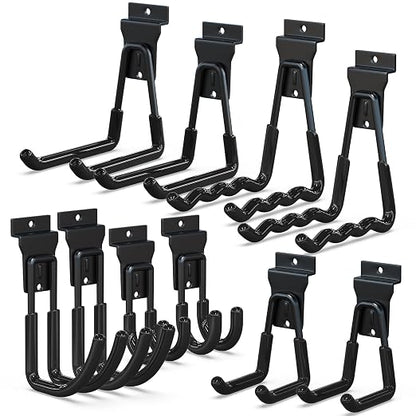 3-H Slatwall Accessories 10 Pack, Slatwall Hooks & Hangers 5 Sizes, Slat Wall by 3-H