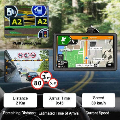 GPS Navigator for Car Truck RV – 9'' HD Touchscreen, Latest 2025 Map - Image 2