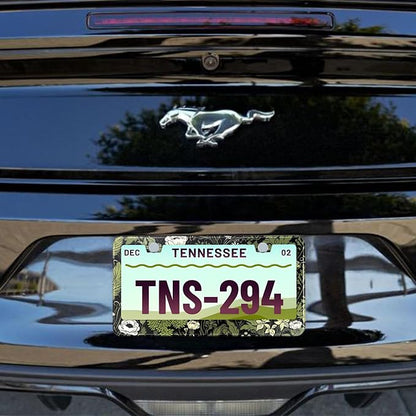 Sage Green Floral License Plate Frame Plant Flowers Stainless Steel License - Image 7