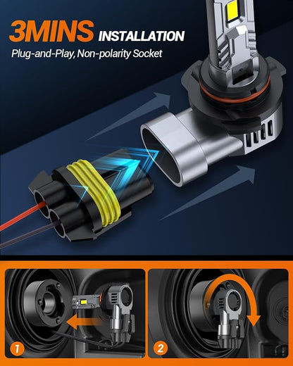 SEALIGHT 9006 Fog Bulbs, 10X Ultra-Bright 50, 000LM HB4 1:1 Mini Size - Image 5
