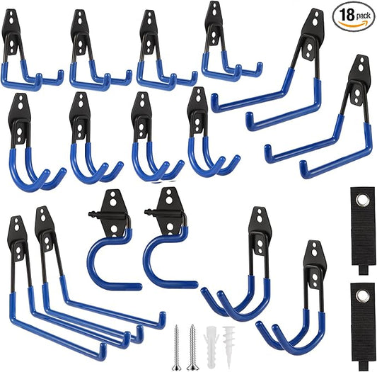 Garage Hook Heavy Duty Wall Storage Hangers, 18 Pack Garage Storage Hooks Steel by Unknown