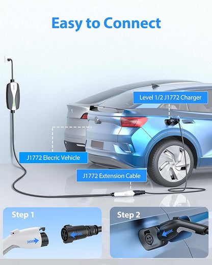 EV Charger Extension Cable, 21ft 40Amp J1772 Extension Cable Compatible - Image 5