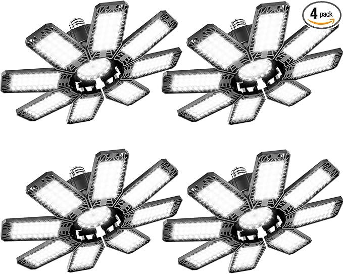 Garage Light 4 Pack - 240W 24000LM 6500K Garage Lights Ceiling LED by Unknown