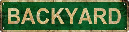 BACKYARD Non-Embossed Vintage Metal Tin Street Sign Bar Cafe Garage Cave Home by Unknown