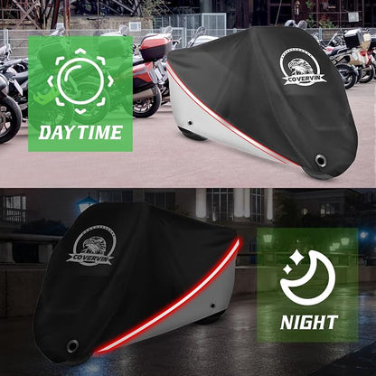 COVERVIN Motorcycle Cover, All Weather Outdoor Waterproof Night Protection - Image 5
