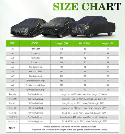 KouKou SUV Car Cover Waterproof All Weather, 7 Layers Outdoor Jeep Car Covers - Image 6