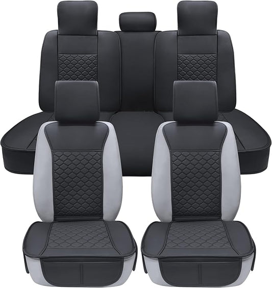 Elantrip Car Seat Cover Full Set Leather Car Seat Protector Universal fit by Elantrip