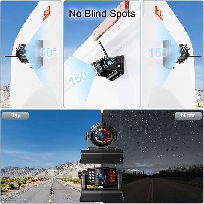 Fookoo 1080P 10" Magnetic Wireless Backup Camera 10" HD Split Screen Monitor - Image 6