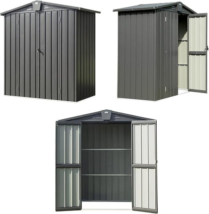 Domi Outdoor Storage Shed 5'x3, Metal Waterproof Tool Shed Utility Storage House - Image 7