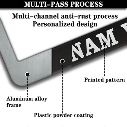 License Plate Cover Black and White License Plate Frames Vietnam Veteran - Image 5