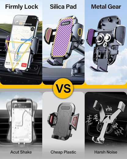 Purple 3-in-1 Phone Holders for Your Car Vent Dashboard Windshield Cell Phone - Image 4