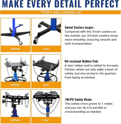 Transmission Jack with Wheels-Hydraulic Transmission Jack with Foot Pedal - Image 5