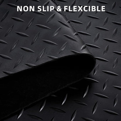 Nisorpa 16'5'' x 3'4'' Diamond Plate Flooring Roll, Rubber Garage Floor Mat - Image 4