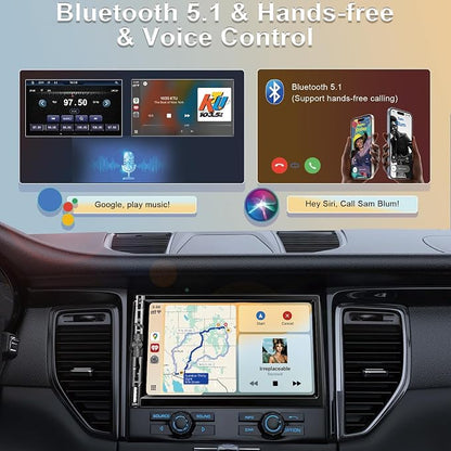 7 Inch Car Stereo with Wireless Apple CarPlay, Double Din Car Radio Androdi Auto - Image 2