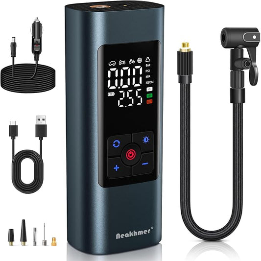 Tire Inflator Portable Air Compressor: Cordless Air Pump by Neakhmer