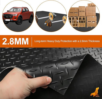 SEAL 6 x 15 Ft Premium Garage Floor Mat, Solid 2.8mm Thickened Black Commercial - Image 2